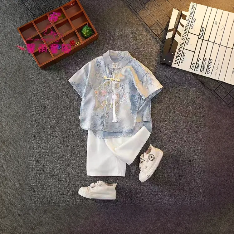 新中式儿童新款汉服宝宝夏季高档唐装男孩中国风周岁节日学生表演