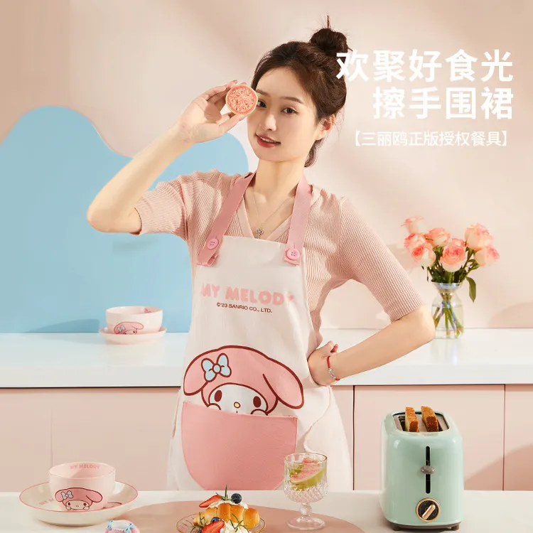 卡通围裙厨房做饭围腰新款夏季薄款可爱防水防油M