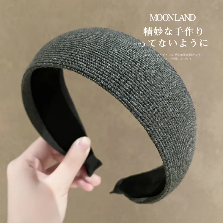 高级感气质灰色针织发卡女款高颅顶日常外戴头箍洋气时尚洗脸发箍