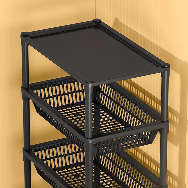 厨房蔬菜置物架落地多层家用微波炉架子带轮收纳架烤箱架储物架子