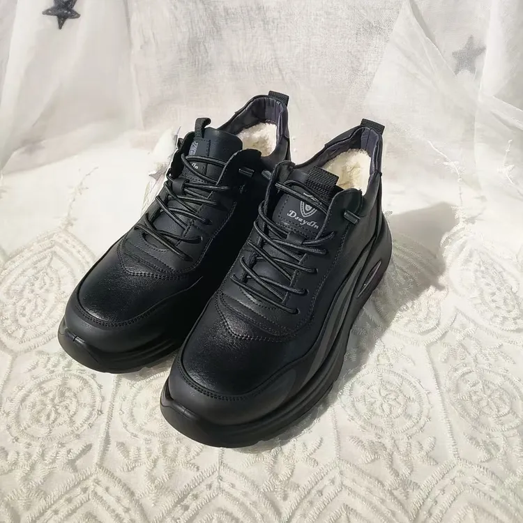 男士户外休闲棉鞋真皮加绒保暖防滑厚底高帮冬季防寒棉皮鞋