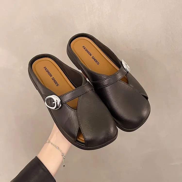 夏季蝴蝶结包头平底拖鞋防滑女士洞洞居家外穿时尚软底沙滩新款