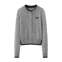 【艾家】同款2025秋冬新款假两件羊毛针织开衫女打底毛衣41018013