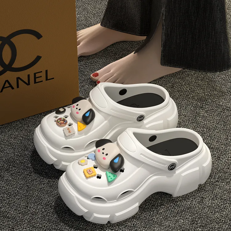 厚底洞洞鞋女夏季新款踩屎感防滑防臭一脚蹬沙滩透气凉拖女士外穿