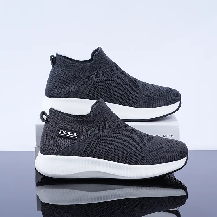 佐步仕冬季新品男鞋 网面加绒休闲运动鞋止滑防摔潮鞋软底时尚鞋