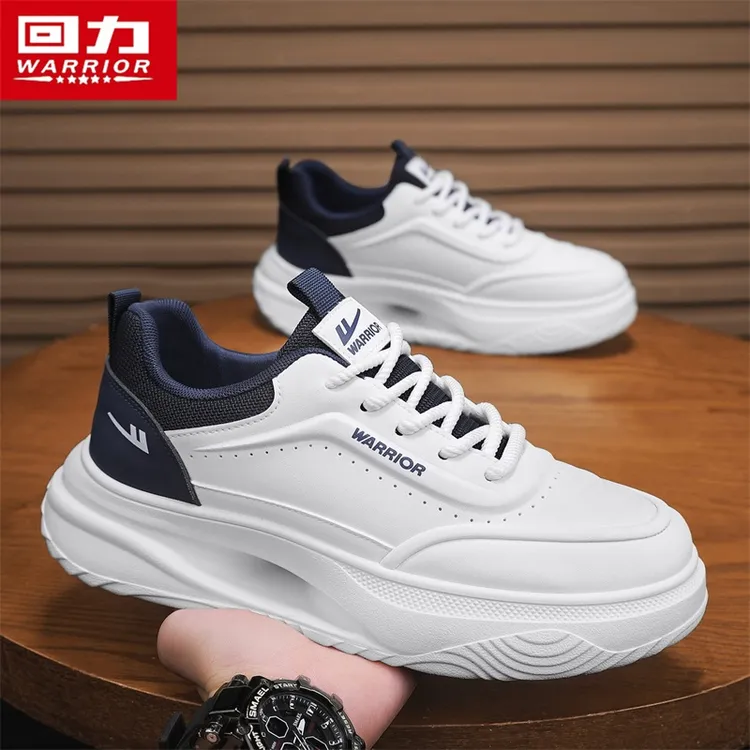 回力小白鞋男鞋2025冬季新款皮面厚底休闲板鞋男士百搭运动男鞋子