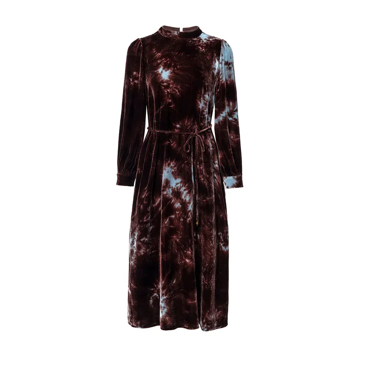 【楠希家】水墨佳人桑蚕丝真丝丝绒气质女装连衣裙82501993