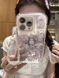 可爱少女心美乐蒂小羊闪钻适用于苹果16promax手机壳15保护套1413