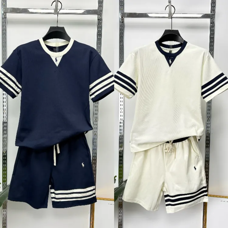 25年新款短袖套装时尚休闲百搭运动洋气假两件韩版学院风夏季