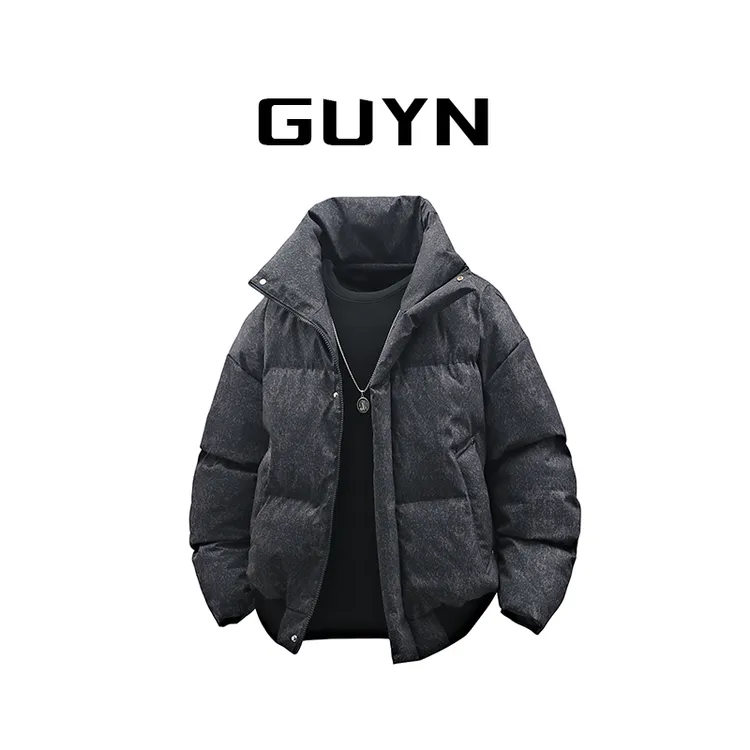 【品牌正品现货】GUYN美式豹纹棉衣男秋冬宽松百搭休闲外套痞帅男生