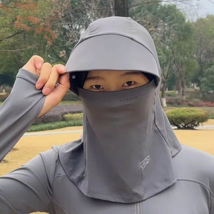 全脸遮阳帽子女夏季防晒帽防紫外线户外骑行护颈面罩太阳帽冰凉感