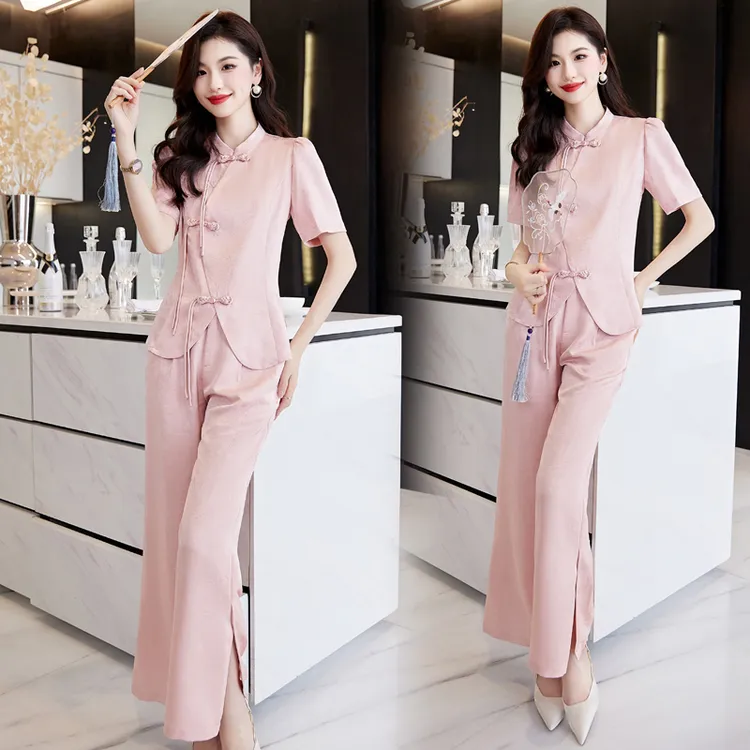 中国风新中式时尚时尚显瘦夏季2025新款气质套装修身女神范连衣裙