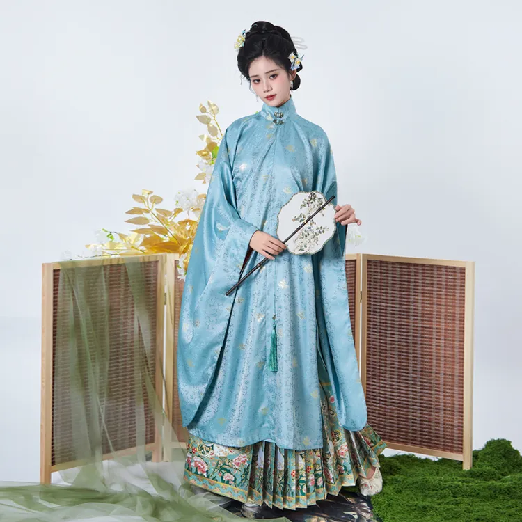 子爵秋色【纸鸢】汉服女春秋明制立领斜襟大袖晚明长衫妆花马面裙