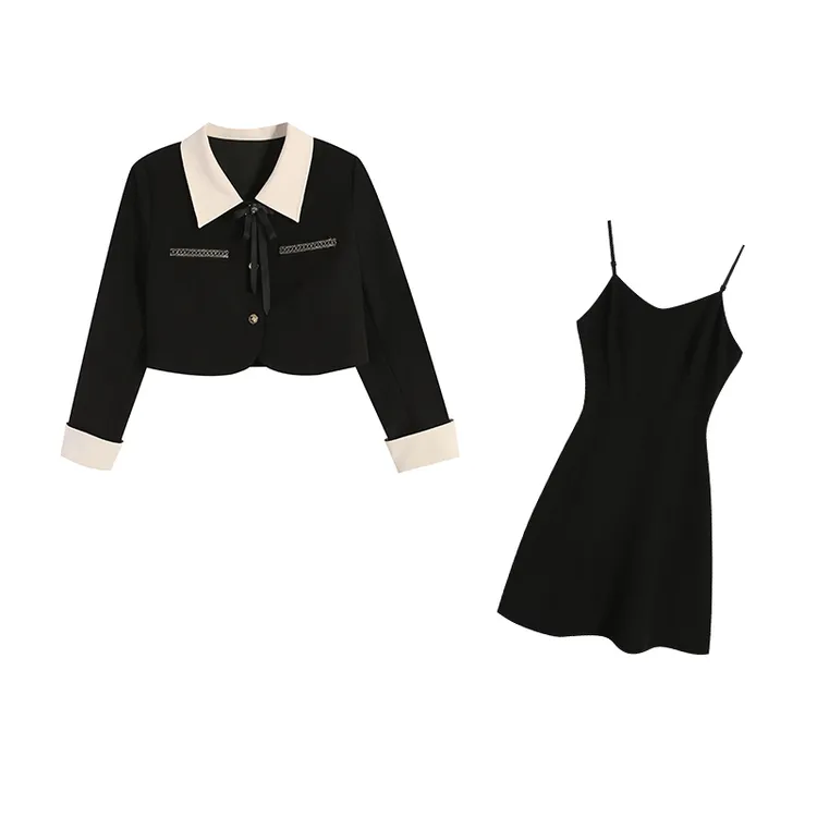 【卡门千金2.0】精致显瘦气质时尚短款外套➕吊带裙套装LA5ZL110251