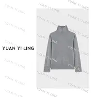 袁艺灵【首尔初雪】zeze100羊毛花边极简经典优雅气质高领上衣5325
