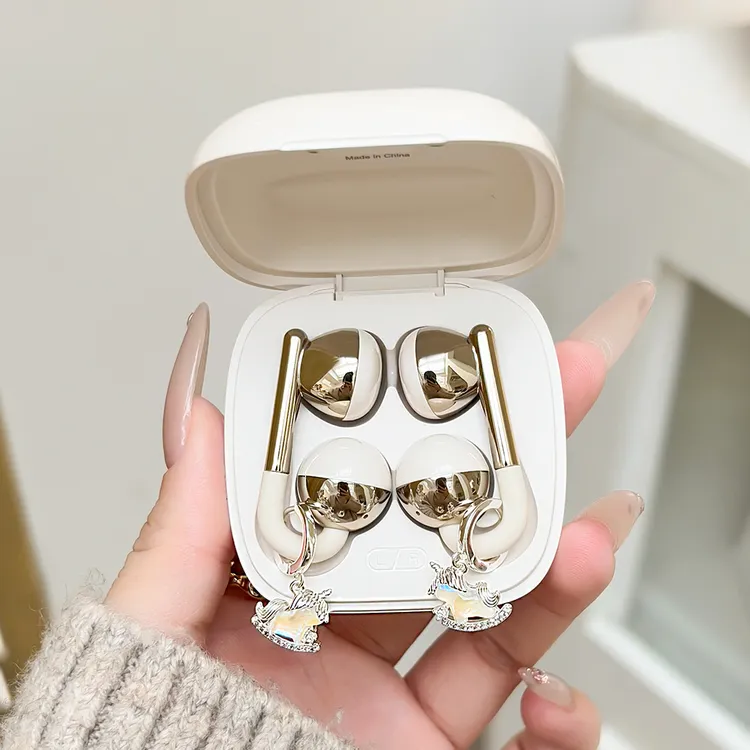 2025新款无线蓝牙耳机高颜值带饰品挂耳式开放半入耳舒适通勤耳机