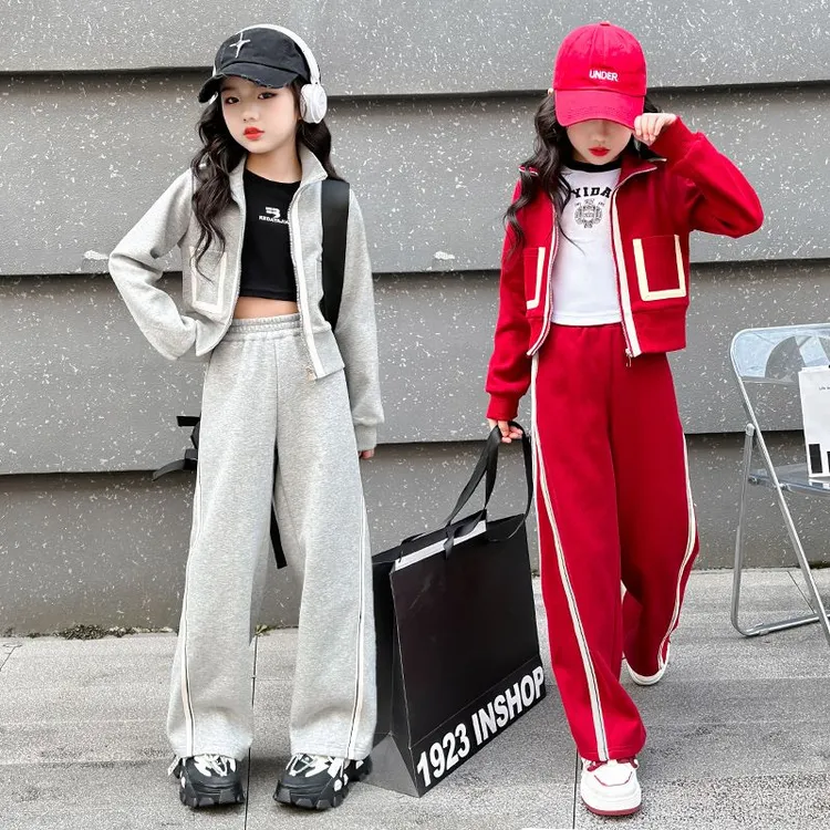 女童运动套装春秋款儿童春装8岁9女大童春装2025新款洋气时髦春D