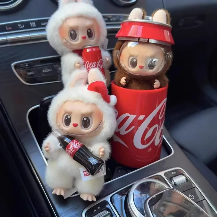 玛特泡泡可口可乐搪胶脸系列盲盒三代心动马卡龙毛绒