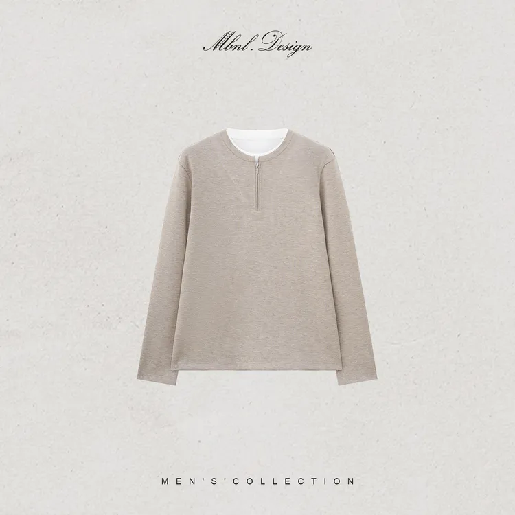 MBNL-F「Objet」秦磊男装羊毛定织假两件亨利领卫衣LL-SSY1230