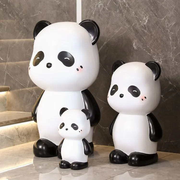 熊猫存钱罐储蓄罐落地摆件客厅玄关桌面展示柜开业乔迁送节日礼物