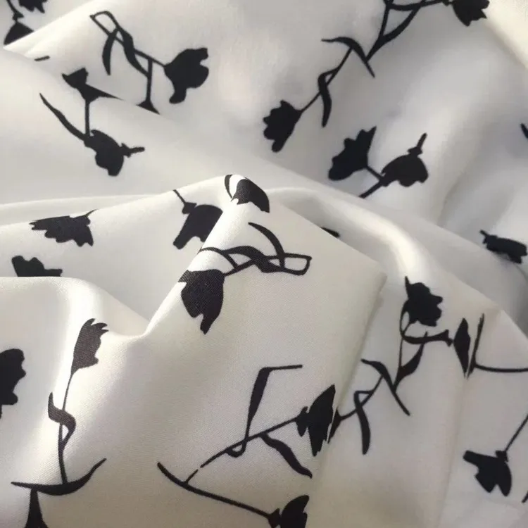 春夏秋款薄款不透微弹力小碎花连衣裙面料柔软垂感好