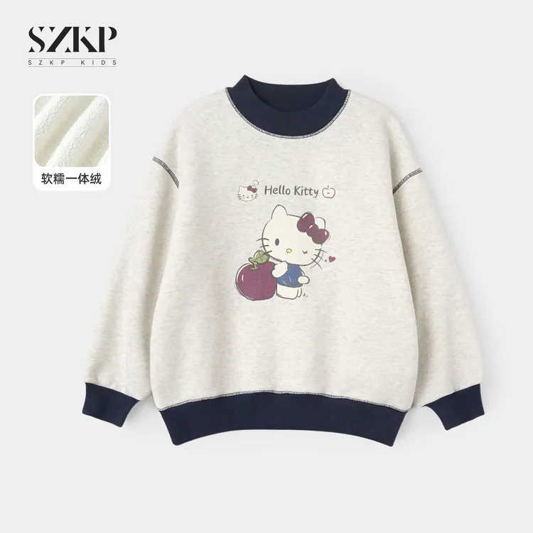 SZKP冬季新款女童装保暖上衣中大童休闲儿童加绒卫衣BGYD557135