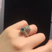【壹芳珠宝*美人豹】天然原矿墨西哥蓝珀S925豹富戒指