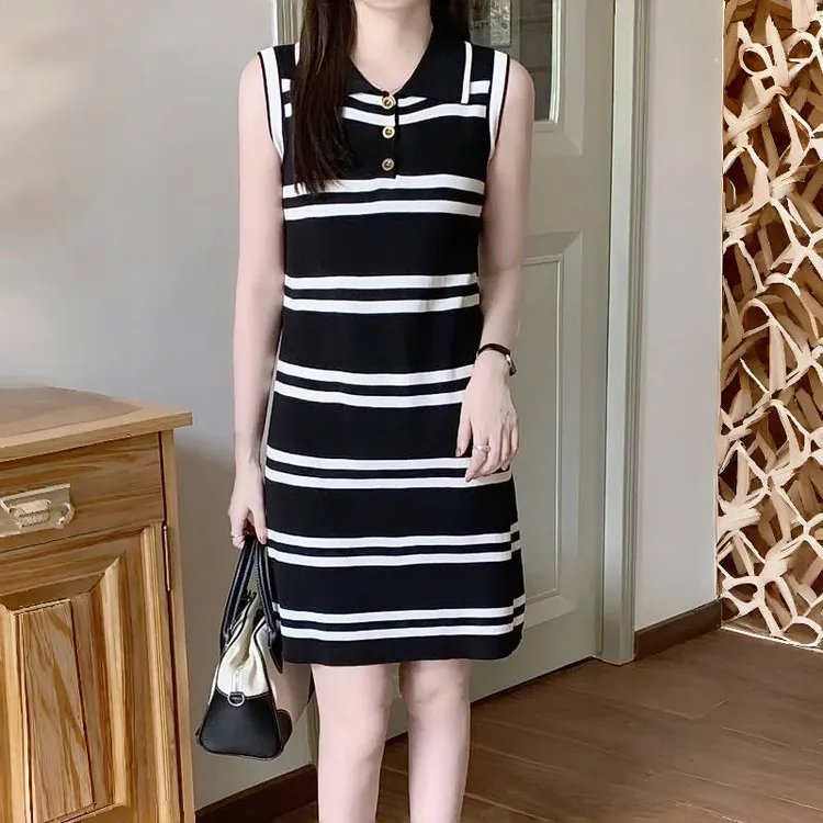 连衣裙女款爆款2025新款气质高档夏季洋气显瘦时尚夏天针织裙子