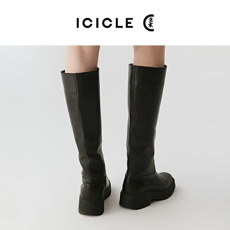 ICICLE之禾25早秋新品【纳帕牛皮】牛皮革及膝长筒靴1296