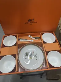 爱马碗陶瓷轻奢餐具碗盘家用高档10件套礼盒装Q