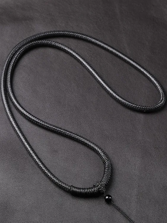 平安扣编织吊坠挂绳蜡绳子挂件绳黑色玉坠绳毛衣链平安扣吊坠项链