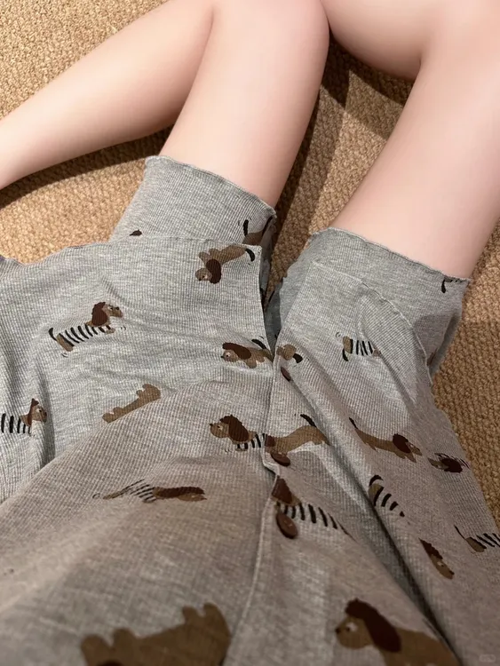 甜美风少女可爱卡通腊肠狗短袖睡衣女夏季新款短裤套装舒适家居服