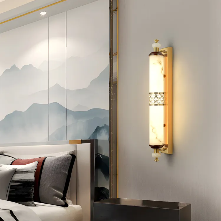 民族风新中式客厅3㎡-5㎡热弯壁灯背景墙轻奢电视玄关家用酒店