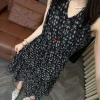 DHR COLLECTTIONS豆豆7 天丝+锦纶 夏季无袖碎花连衣裙女DX1186-1