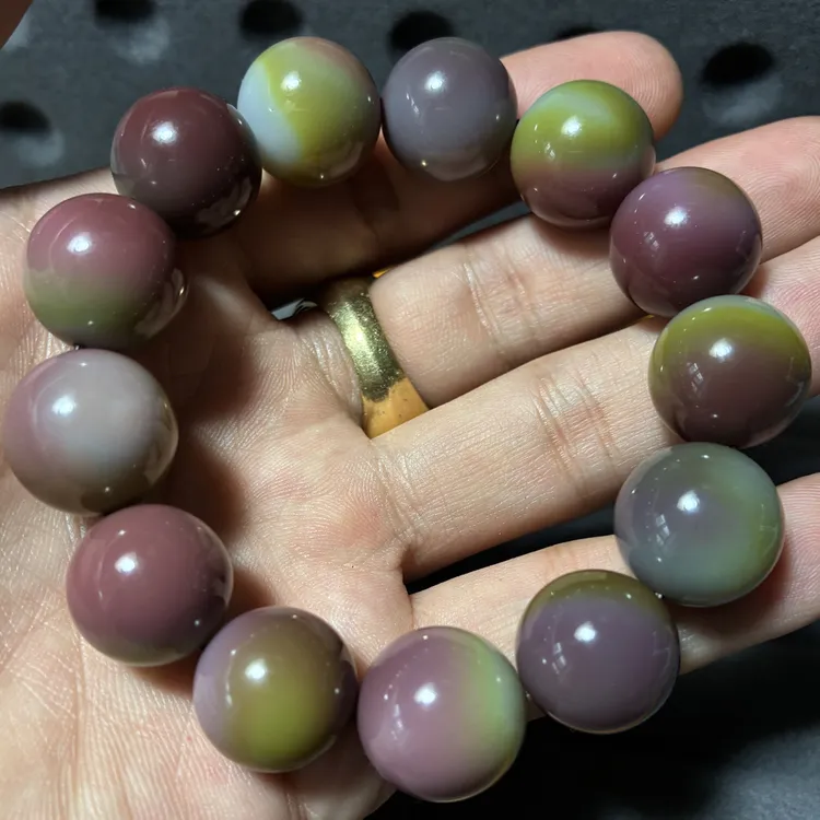 盐源玛瑙，天然原矿，16MM七彩盐源珠子