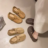 复古勃肯鞋女2025秋季新款一脚蹬内增高单鞋厚底大头丑萌博肯女鞋