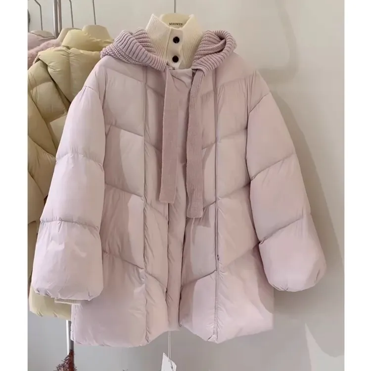 粉色泡芙减龄女2025冬季新款韩版百搭小个子韩系奶呼呼保暖外套