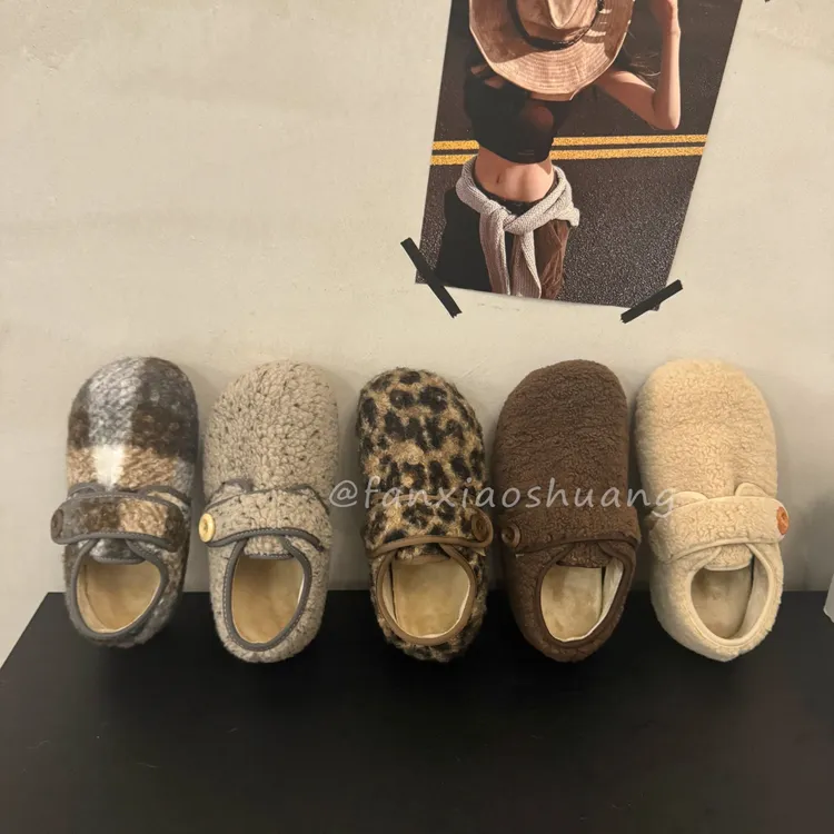内增高厚底呢子灰色毛毛鞋女2025秋冬新款加绒保暖棉鞋单鞋勃肯鞋