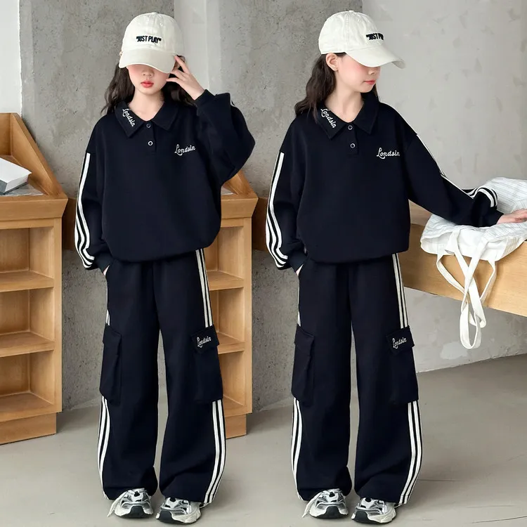 女童秋装卫衣2025新款儿童工装裤子套装女大童秋季休闲衣服春秋款