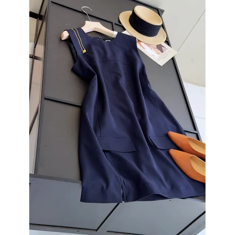 法式气质背心裙无袖上衣女夏季新款慵懒风时尚中长款衬衫女