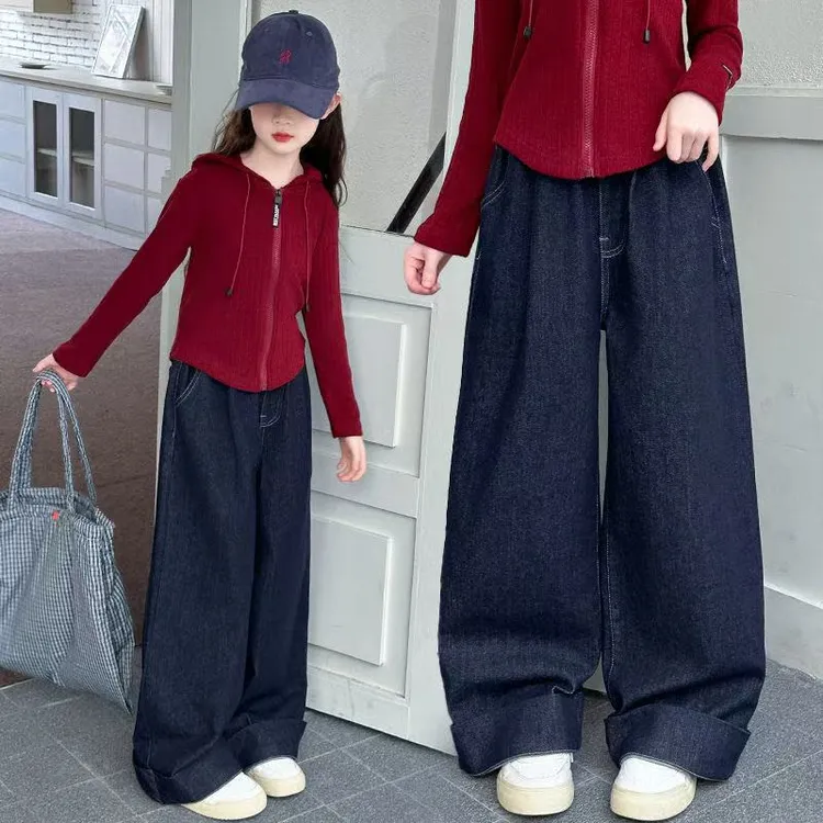 儿童套装2025春秋季新款韩版两件套春秋女童洋气休闲阔腿裤潮流