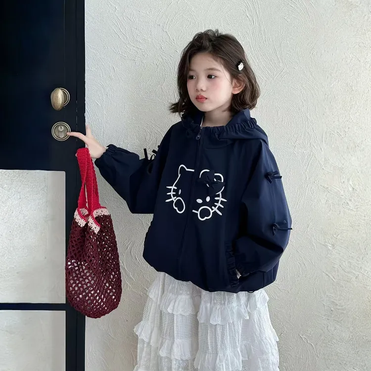女童外套春秋2025新款洋气童装小女孩超好看韩系上衣儿童长款夹克