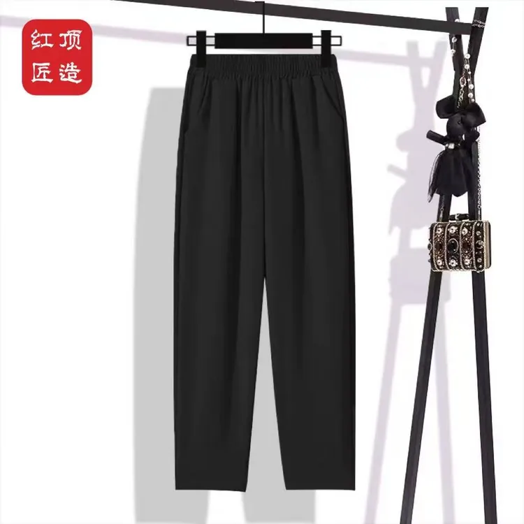 【丑丑裤】夏季中老年精梳棉直筒小脚裤休闲松紧腰薄款弹力宽松女士