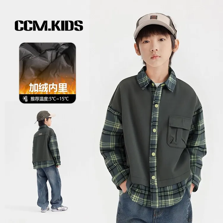 现货【惨绿少年】冬季港风磨毛加绒加厚复古假休闲外套Y570906