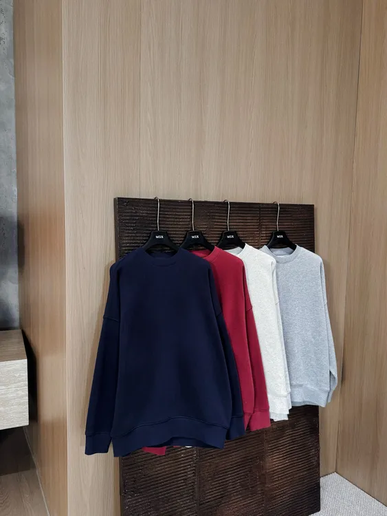 MZX 极简风全棉质感高克重加绒加厚圆领四色卫衣SY11678-M