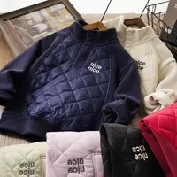 男童秋冬拼接加绒开领棉服外套中大童儿童字母刺绣立领26223