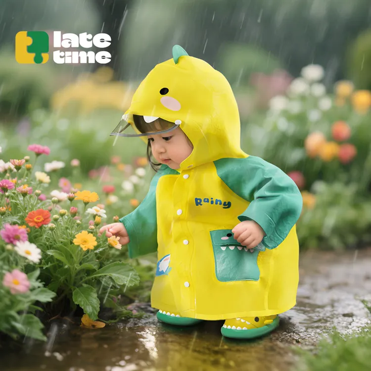 latetime儿童雨衣男女童2025新款幼儿园小童宝宝上学专用防水雨披