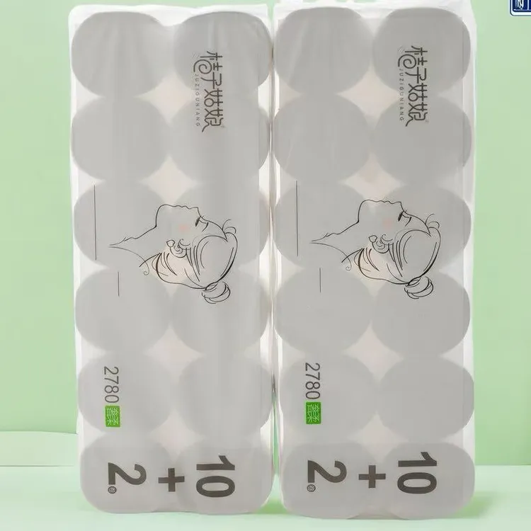桔子姑娘卷纸4.8斤大卷家用卫生纸厕所纸巾加厚擦手纸实惠装包邮