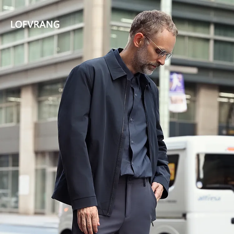 LOFVRANG | 恒御 |领航员系列2025棉感微皱行政翻领商务夹克外套