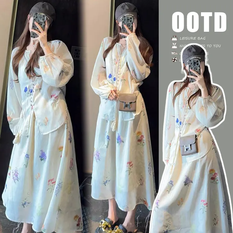 潮流气质孕妇装春夏新款爆款中式时尚减龄上衣舒适显瘦半身裙套装